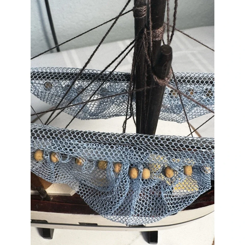 Shrimp Boat Model Fishing Trawler Complete Built Wooden Hull Painted with Stand